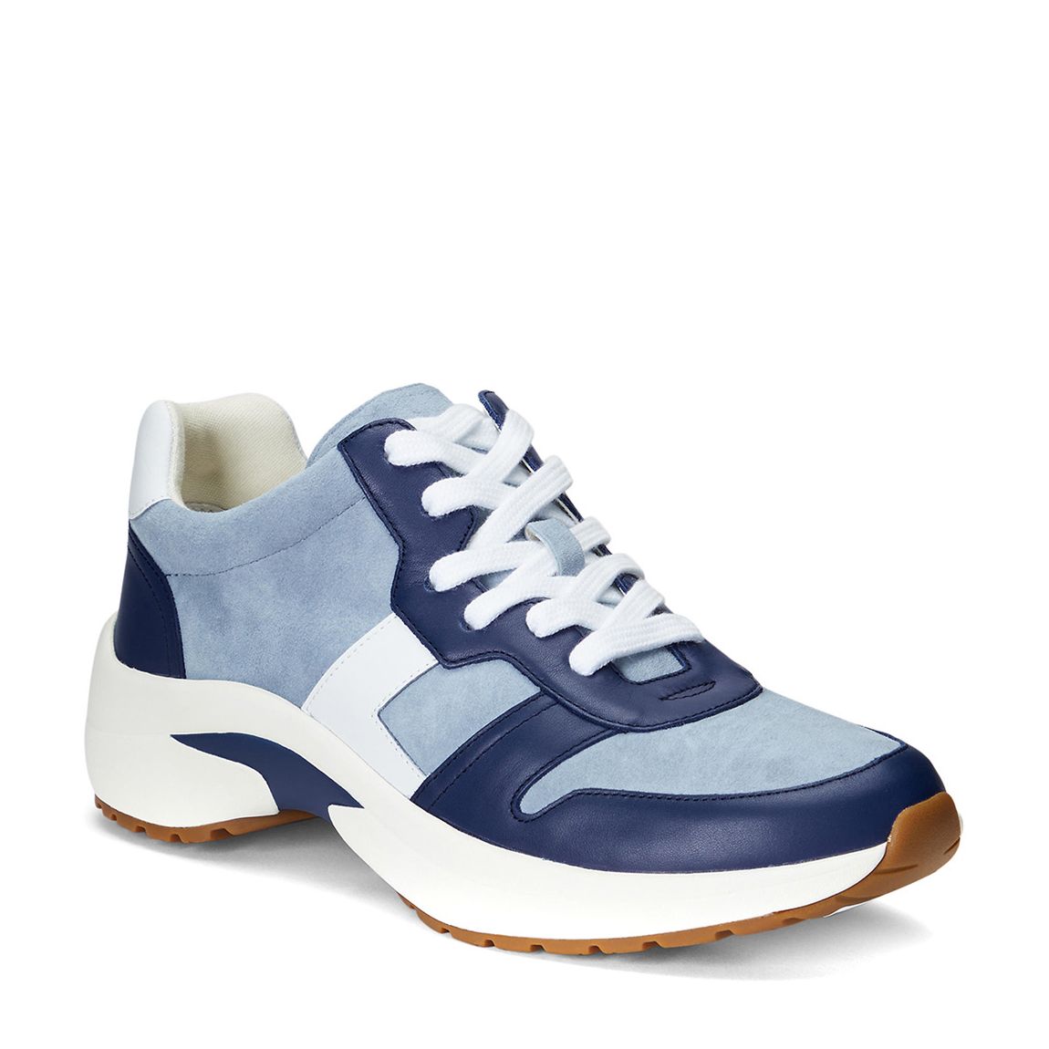 Blue Rylee Leather Suede Trainers main product photo