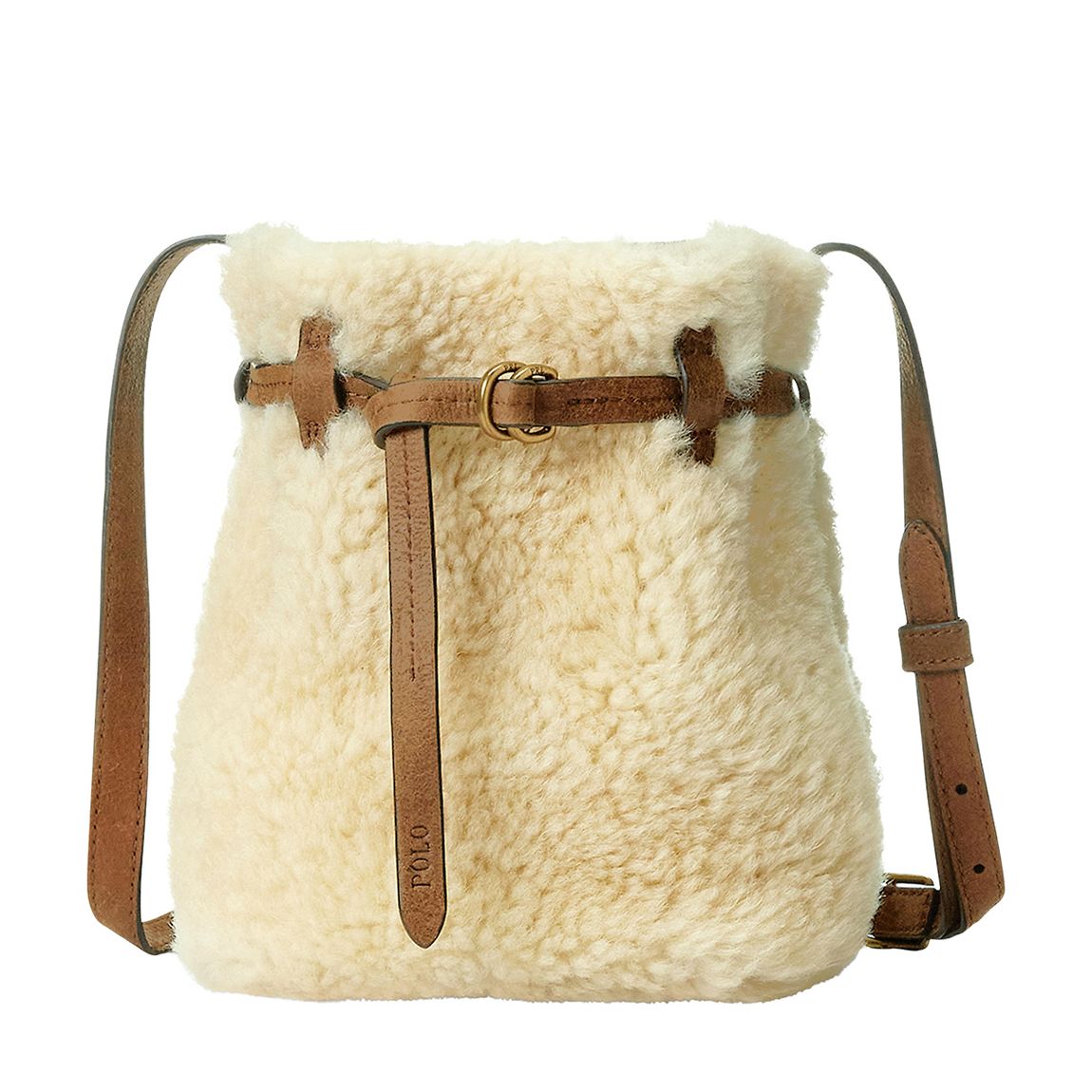 Cream Shearling Mini Bucket Bag main product photo