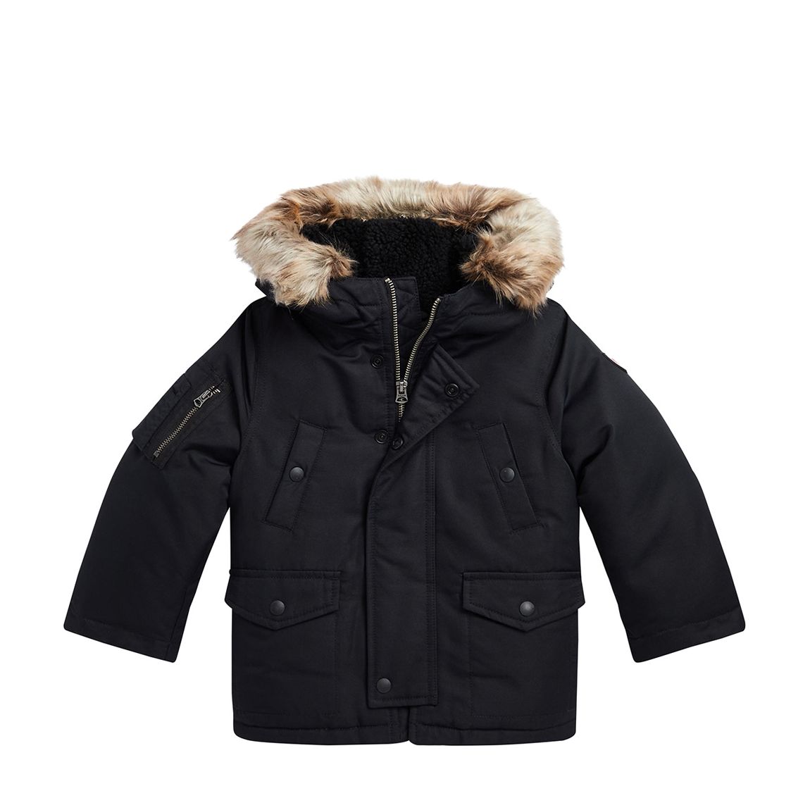 Toddler Boy′s Black Water Resistant Parka Jacket main product photo