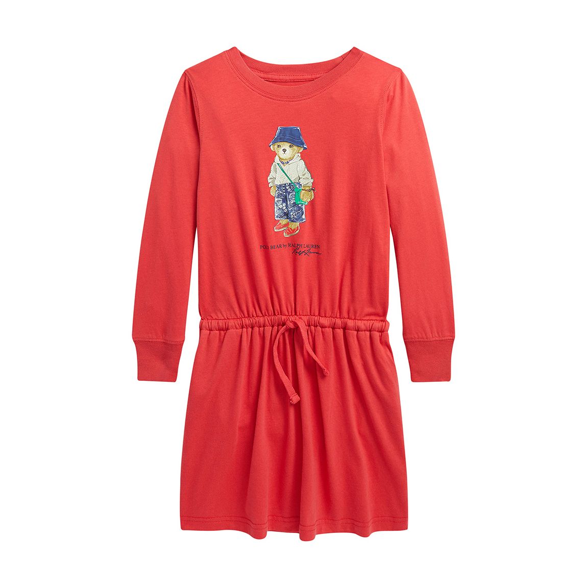 Younger Girl′s Red Teddy Logo Cotton Jersey Dress main product photo