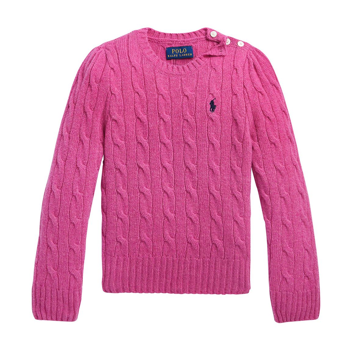 Younger Girl′s Pink Cable Knit Cashmere Blend Jumper main product photo