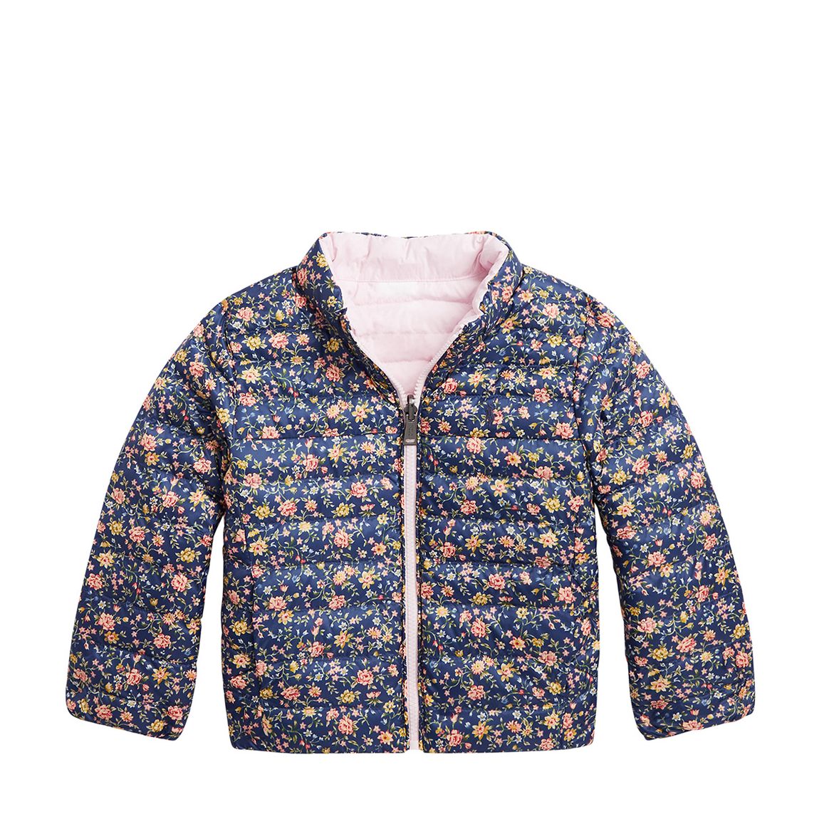 Younger Girl′s Blue Floral Print Reversible Jacket main product photo