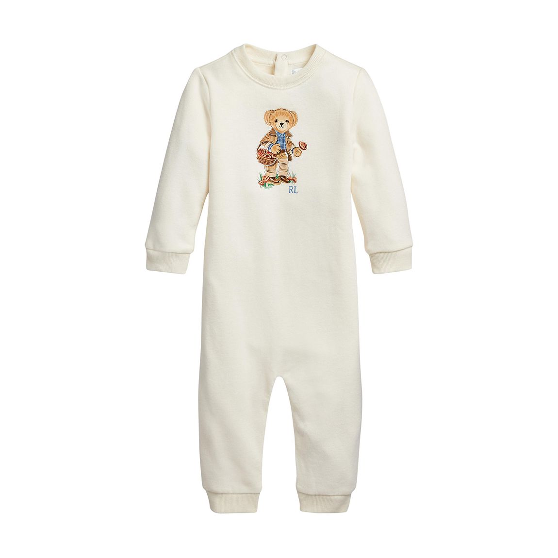 Baby's Cream Teddy Logo Cotton Blend Coveralls main product photo