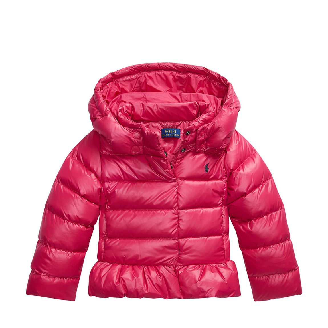 Younger Girl′s Pink Quilted Peplum Jacket main product photo