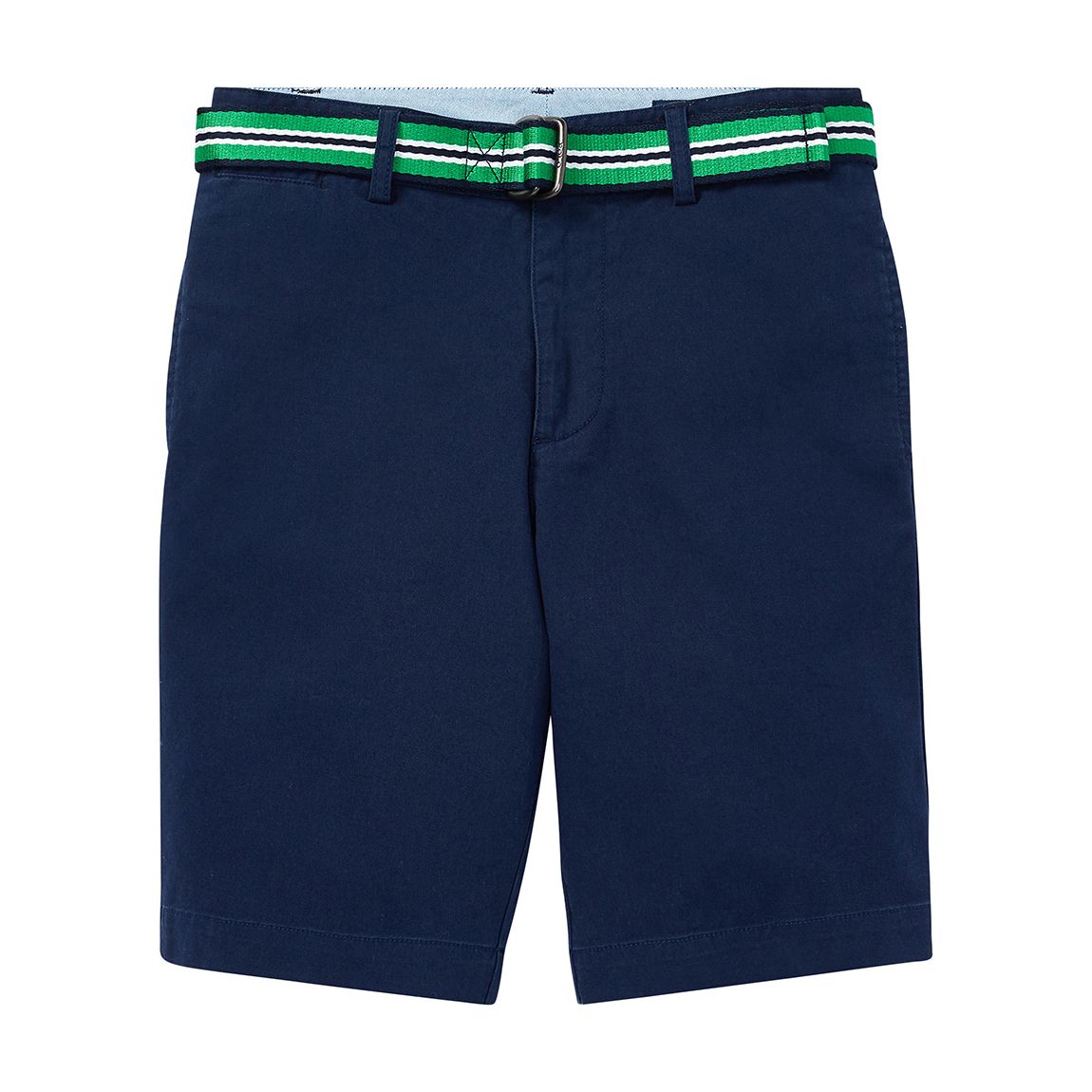 Older Boy′s Navy Belted Cotton Blend Chino Shorts main product photo