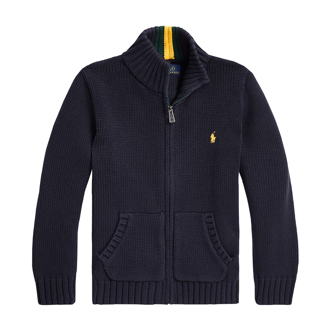 Younger Boy′s Navy Cotton Full Zip Jumper main product photo