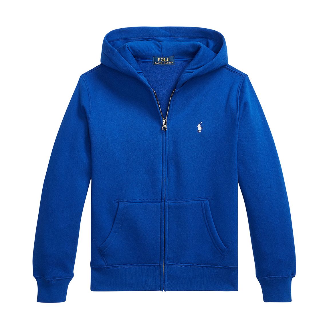 Older Boy′s Royal Blue Zipped Cotton Blend Hoodie main product photo