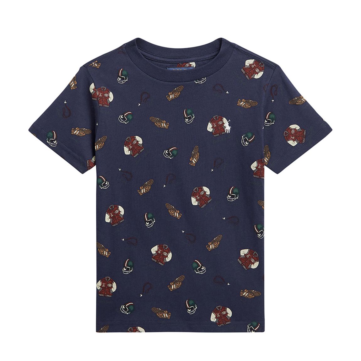 Younger Boy′s Navy All Over Print Cotton T-Shirt main product photo
