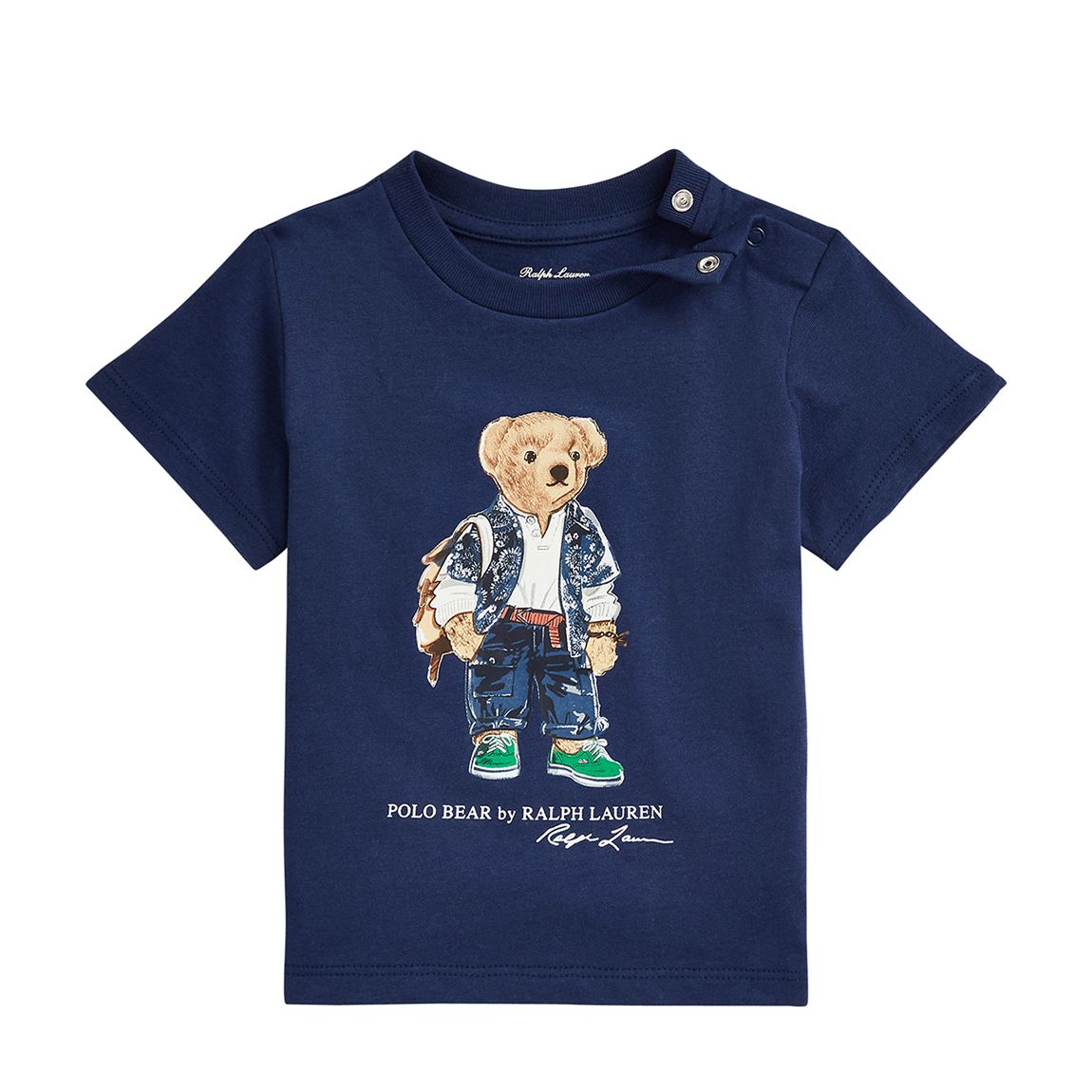 Baby Boy′s Dark Blue Teddy Logo Cotton T-Shirt main product photo