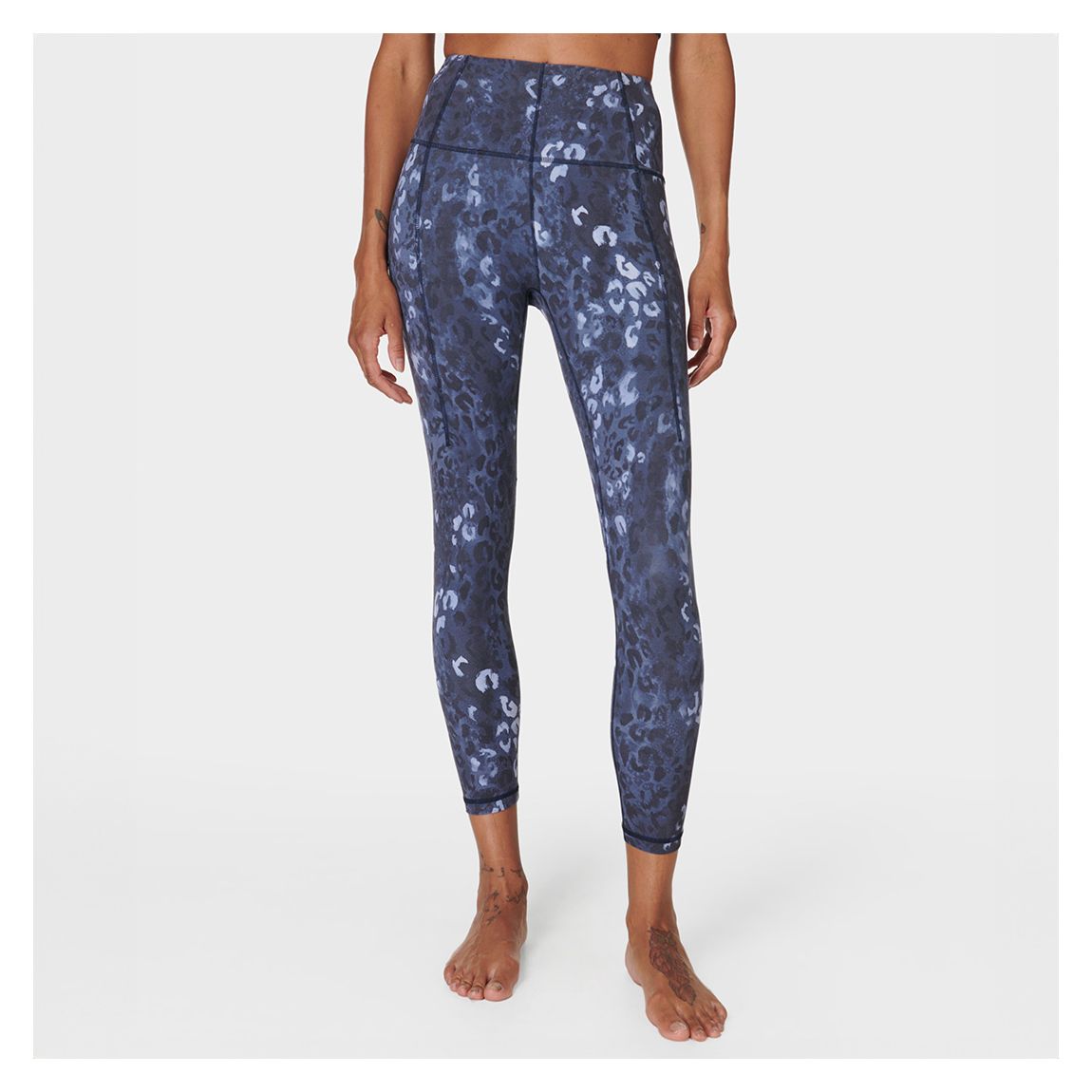 Blue Leopard Shadow Print Super Soft 7/8 Yoga Leggings main product photo