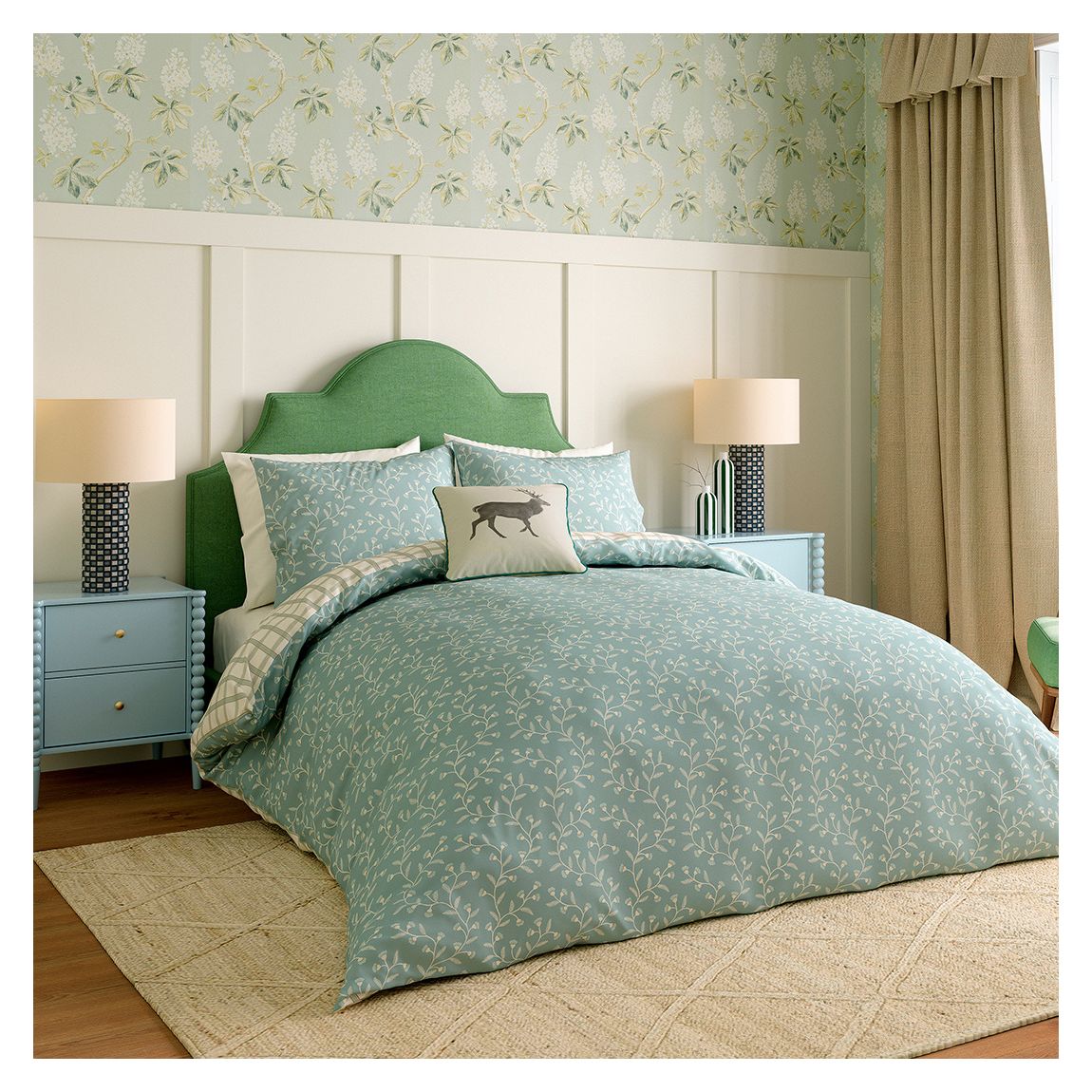 Everly Single Duvet Cover Set, Duck Egg main product photo