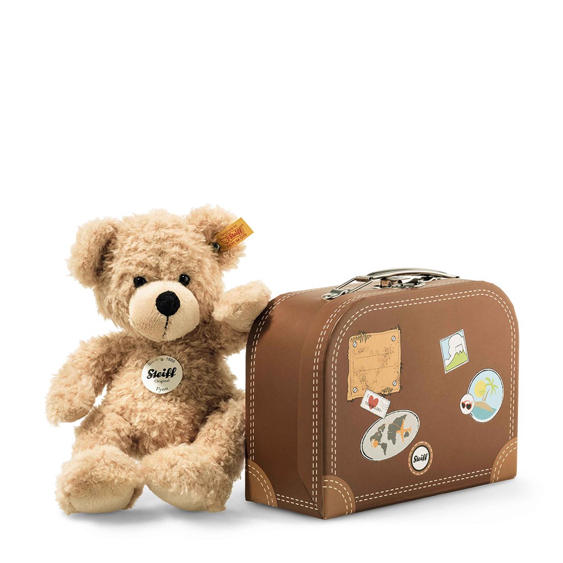 Fynn Teddy Bear In Suitcase, Beige main product photo