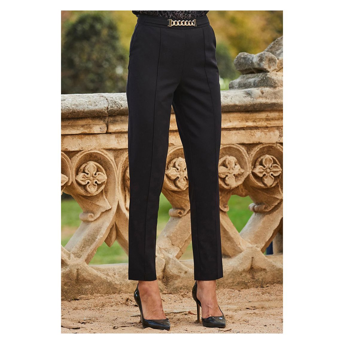 Black Chain Detail Tapered Trousers main product photo