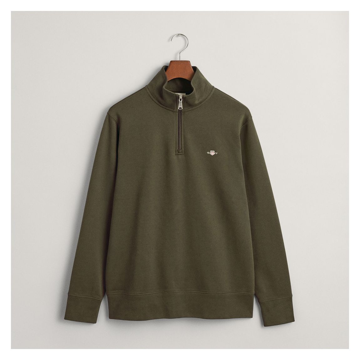 Green Embroidered Archive Shield Half Zip Sweatshirt main product photo