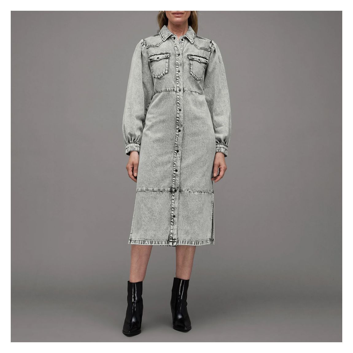 Grey Ava Denim Dress main product photo