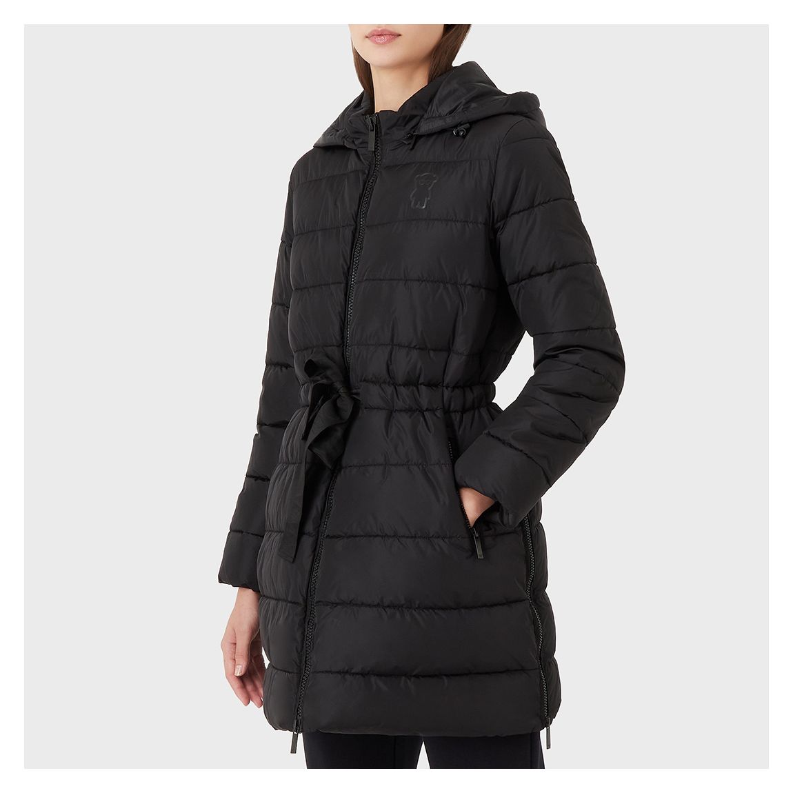 Black Hooded Puffer Coat main product photo