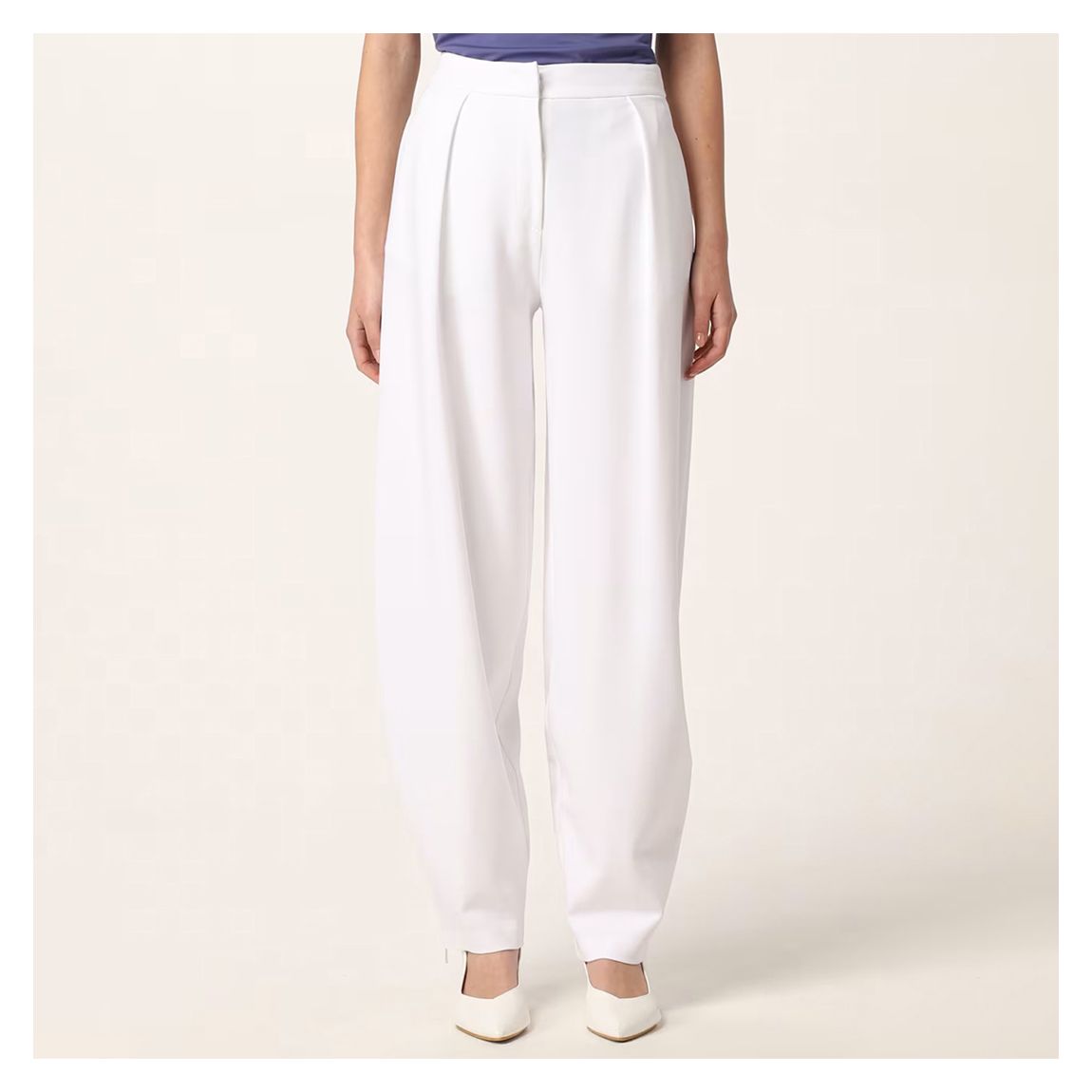 White High Waisted Trousers main product photo