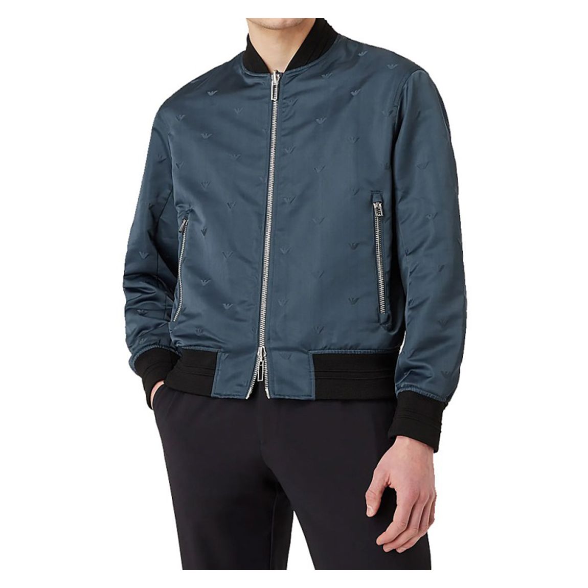 Blue Zip Bomber Jacket main product photo
