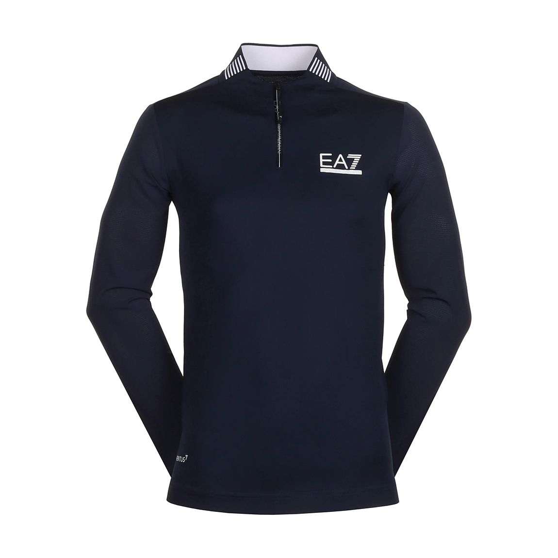Navy Quarter Zip Cotton Blend Top main product photo