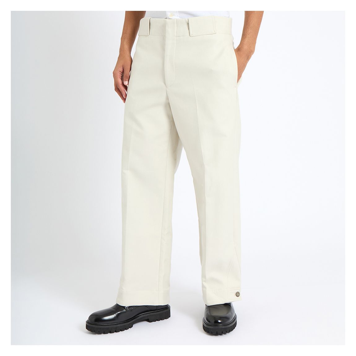 Grey Straight Leg Cotton Blend Trousers main product photo