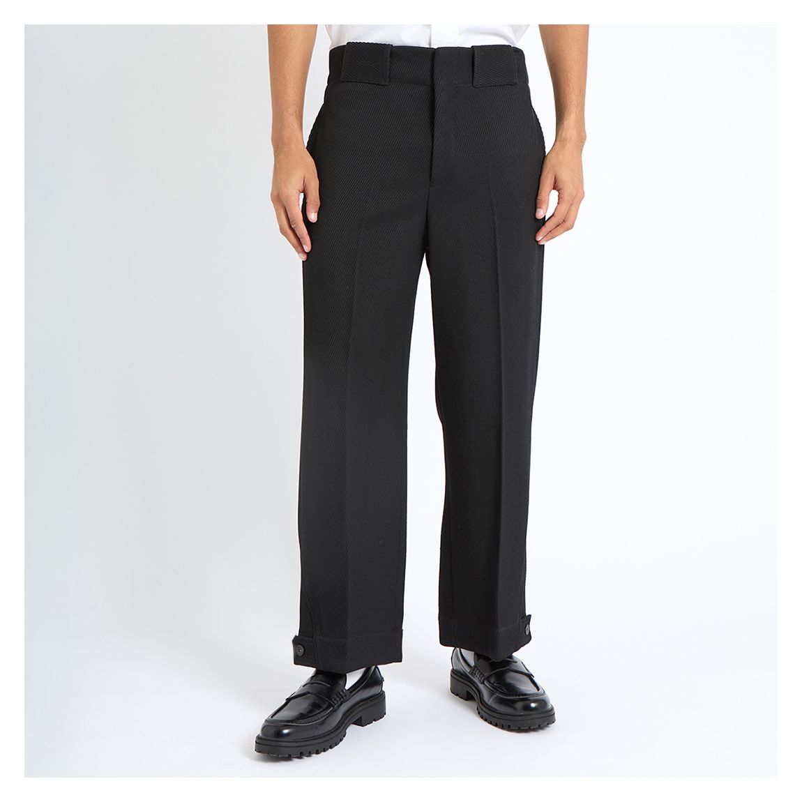 Black Straight Leg Wool Trousers main product photo