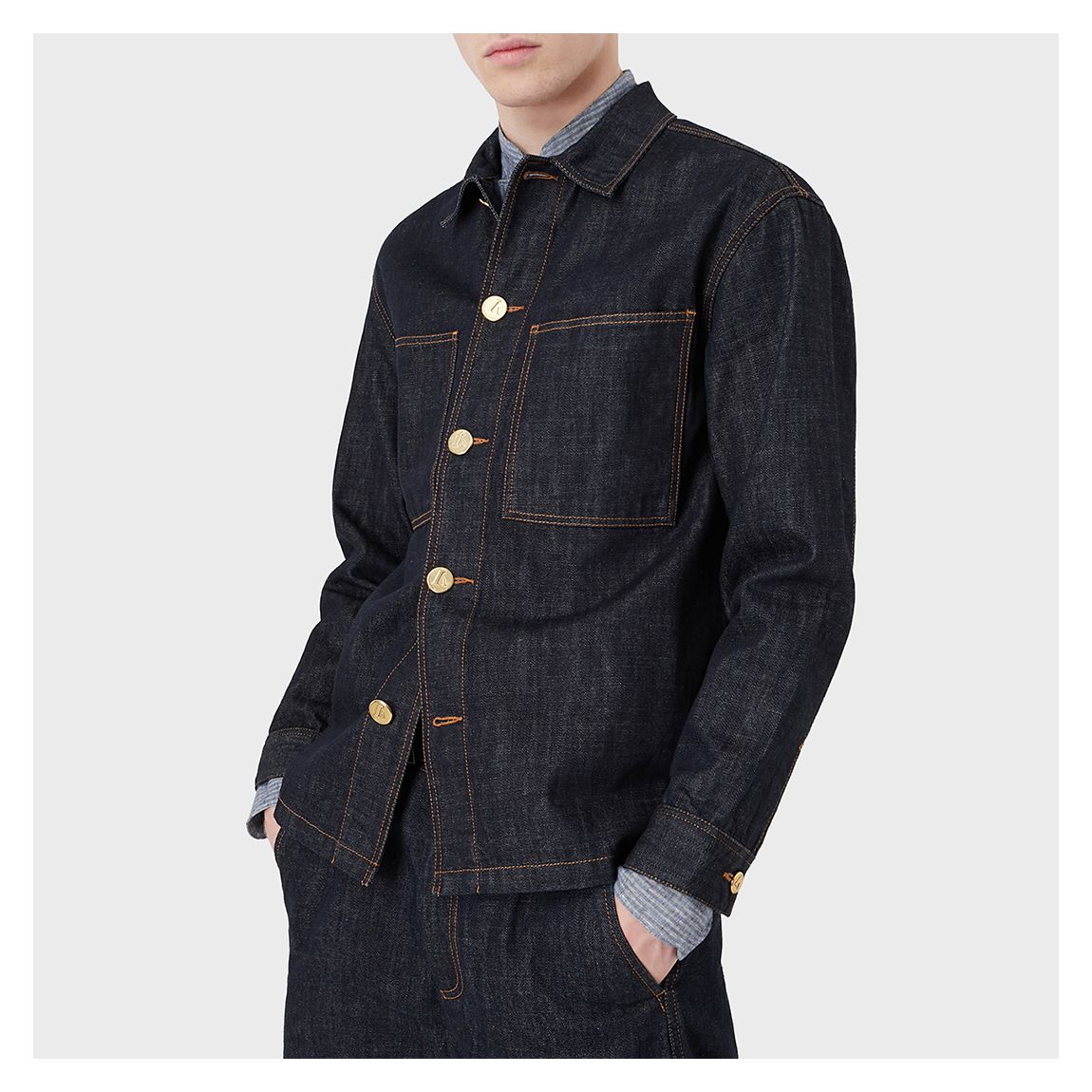 Dark Blue Denim Overshirt main product photo