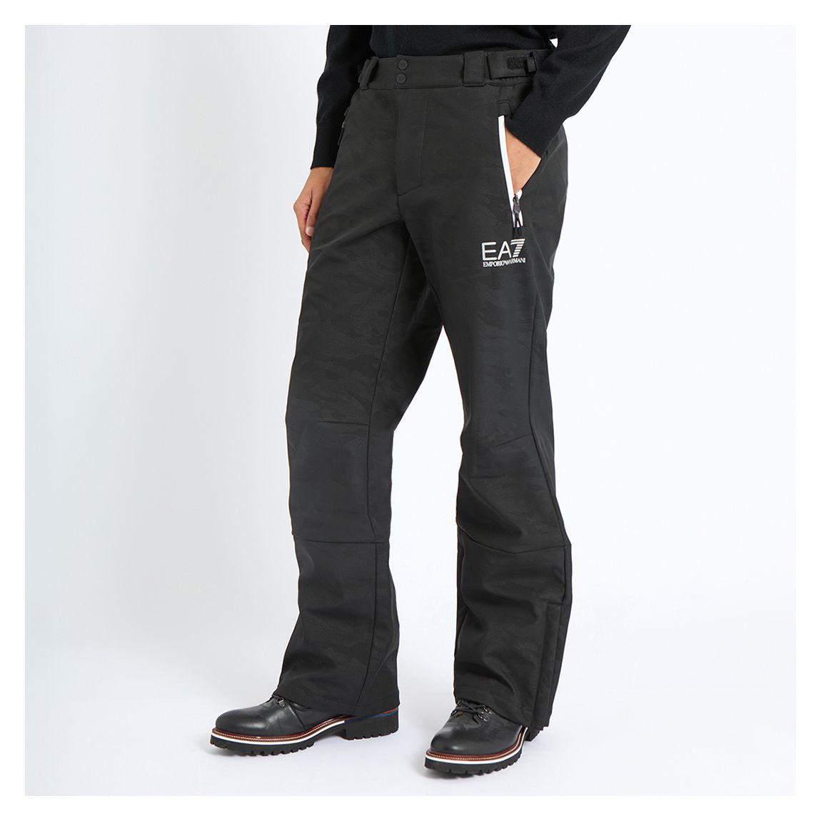 Black Textured High Waisted Trousers main product photo