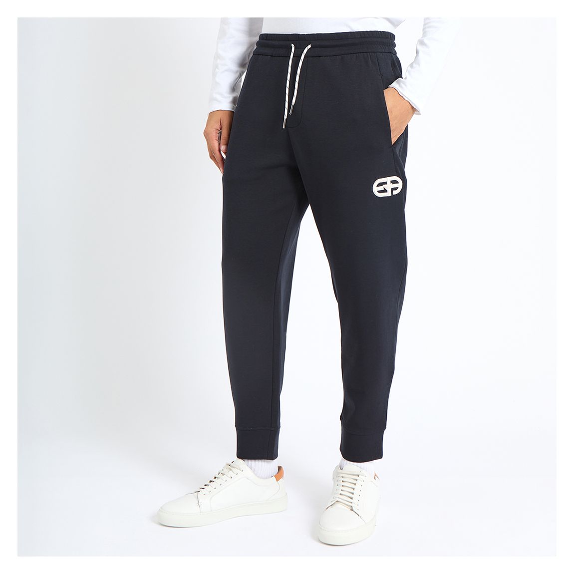 Navy Logo Cotton Blend Joggers main product photo