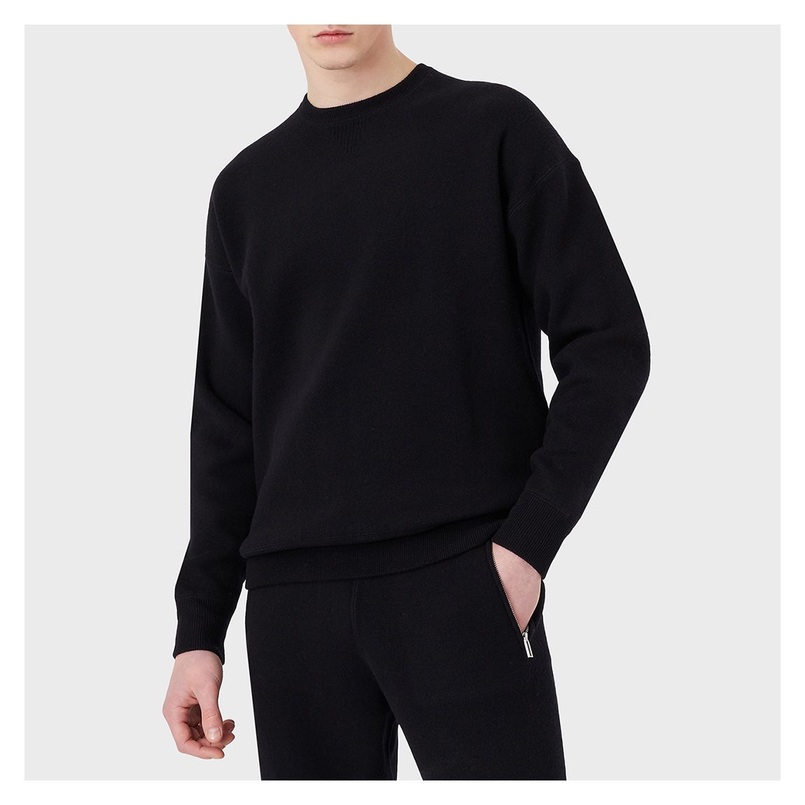 Black Crew Neck Wool Blend Jumper main product photo