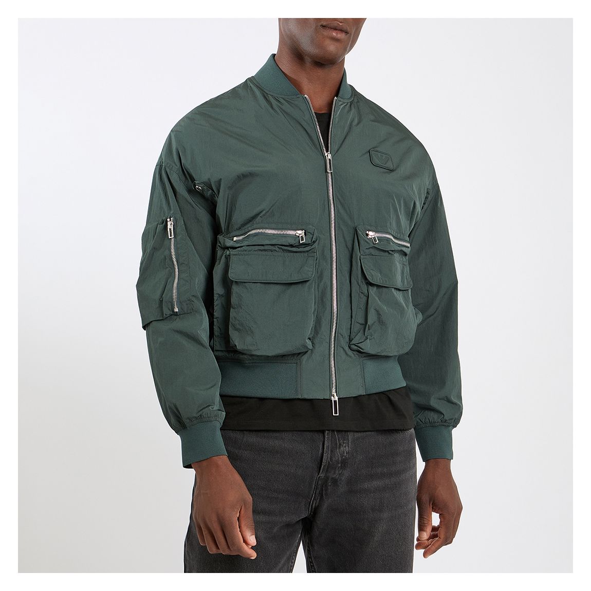 Teal Zip Bomber Jacket main product photo