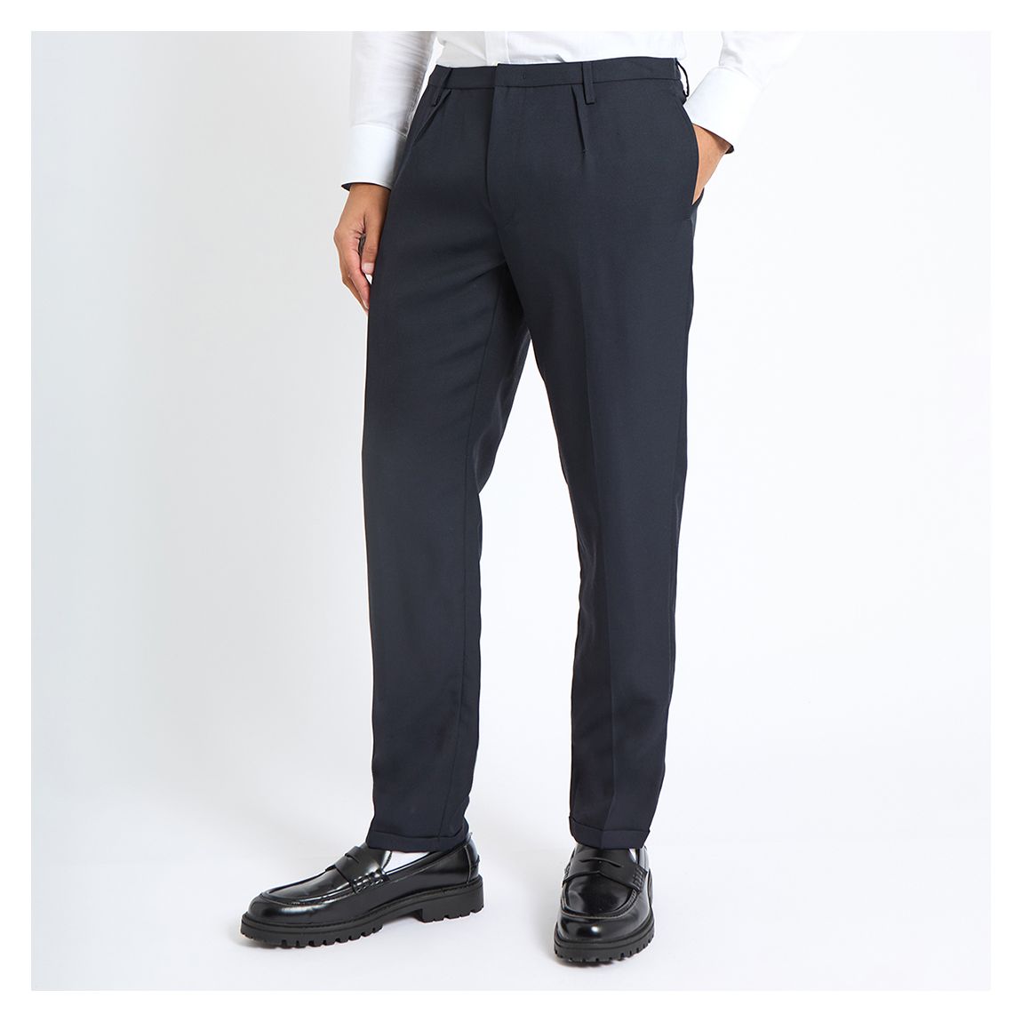 Navy Wool Blend Trousers main product photo