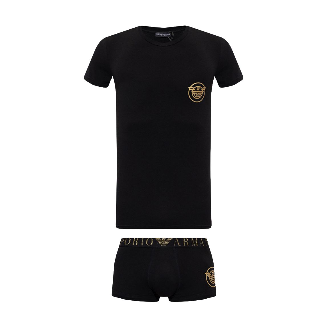 Black Cotton Blend T-Shirt And Boxers main product photo