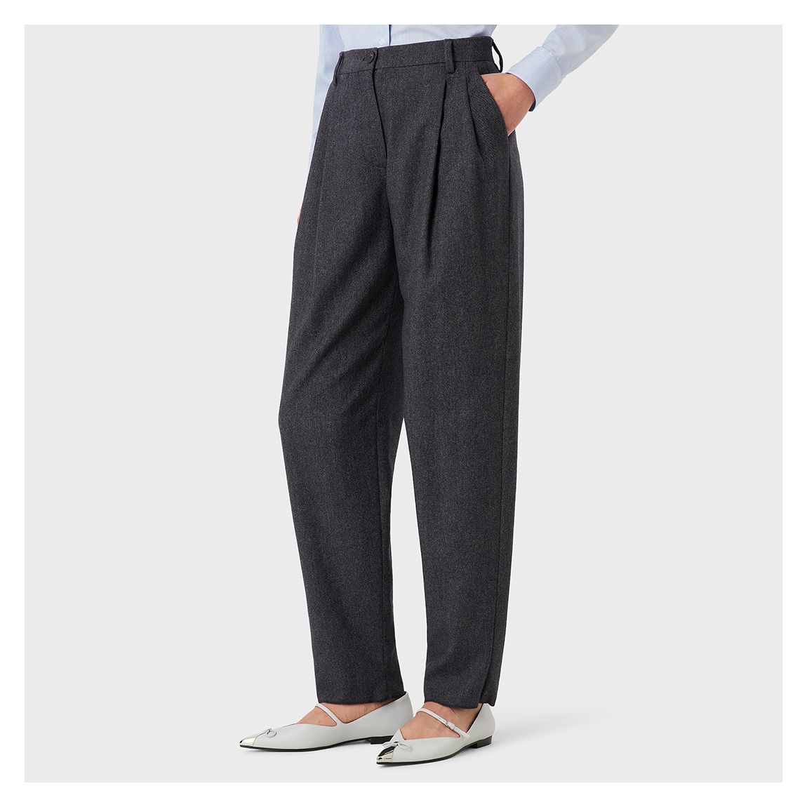 Dark Grey Wool Blend Trousers main product photo