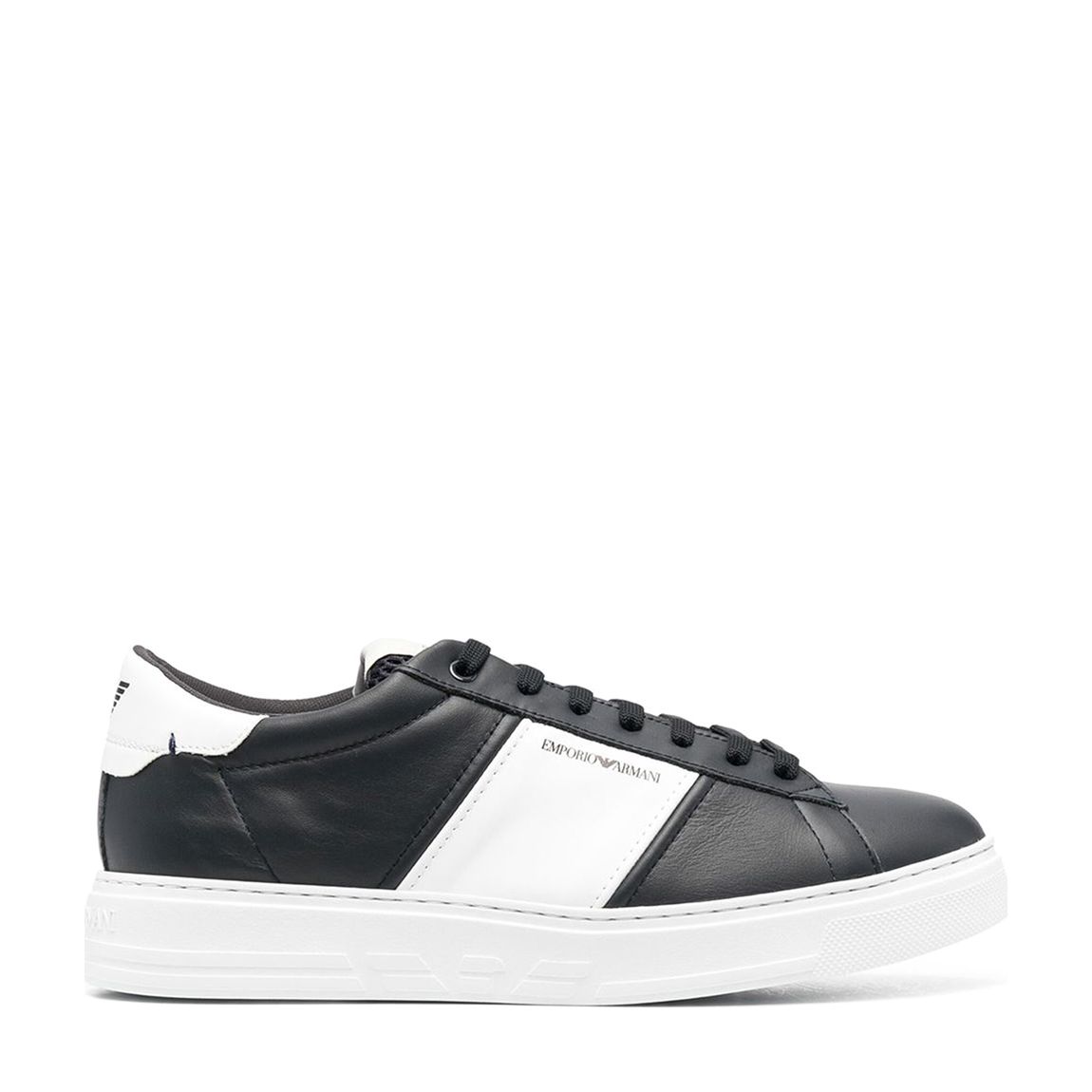 Black/White Leather Lace Trainers main product photo