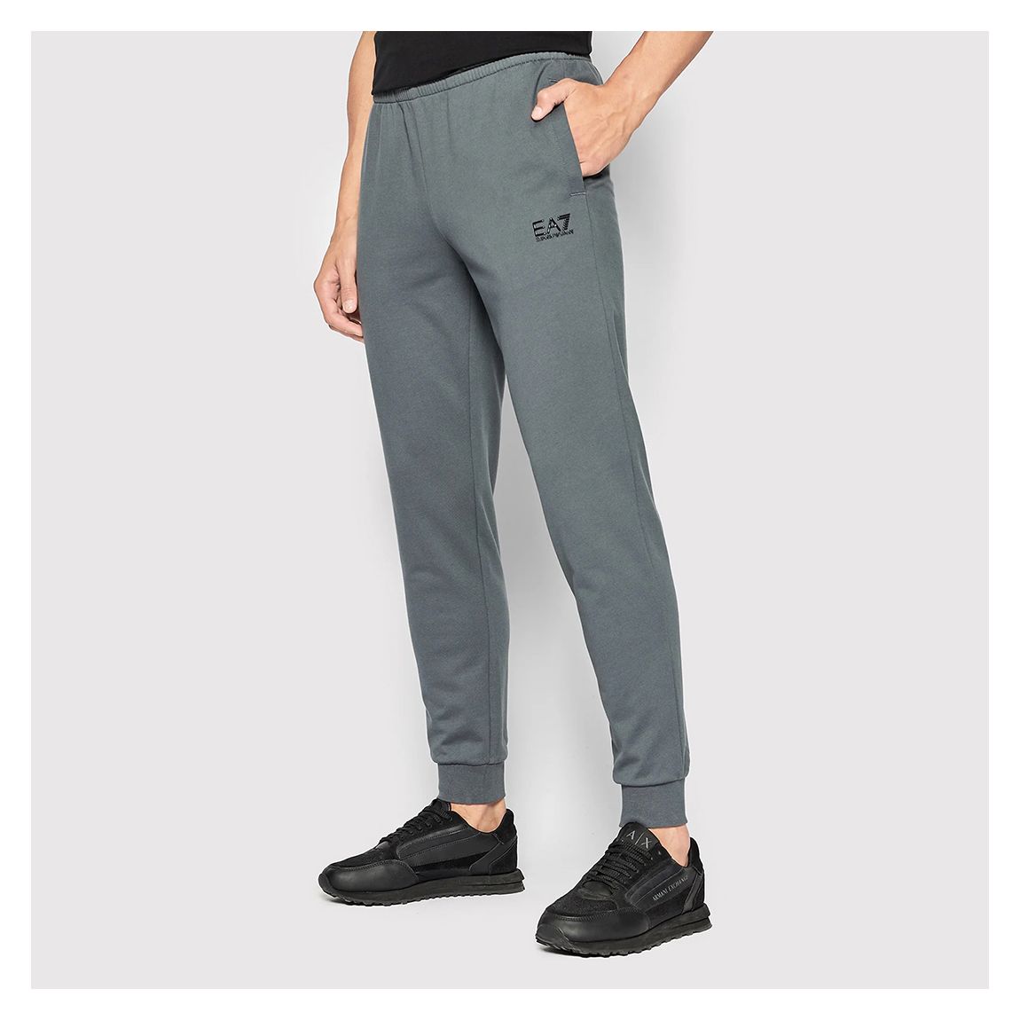 Grey Elasticated Cotton Joggers main product photo
