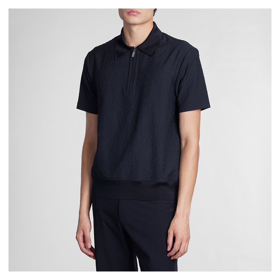 Navy Half Zip Polo Shirt main product photo