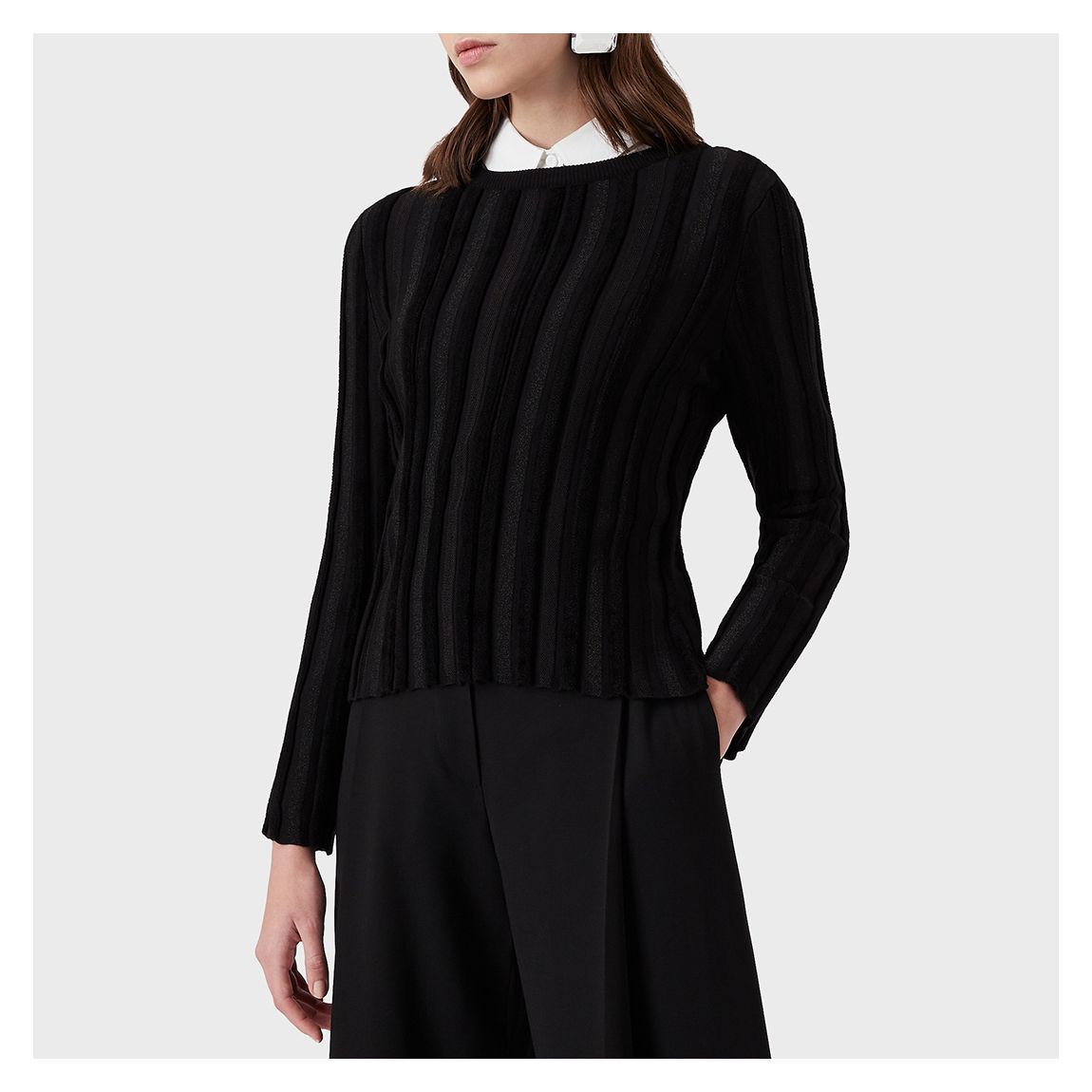 Black Stripe Knitted Top main product photo