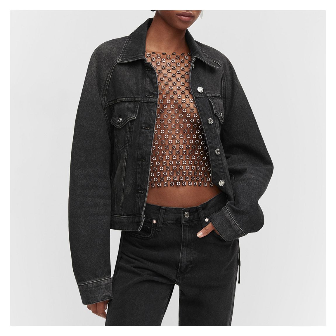 Black Oversized Denim Jacket main product photo