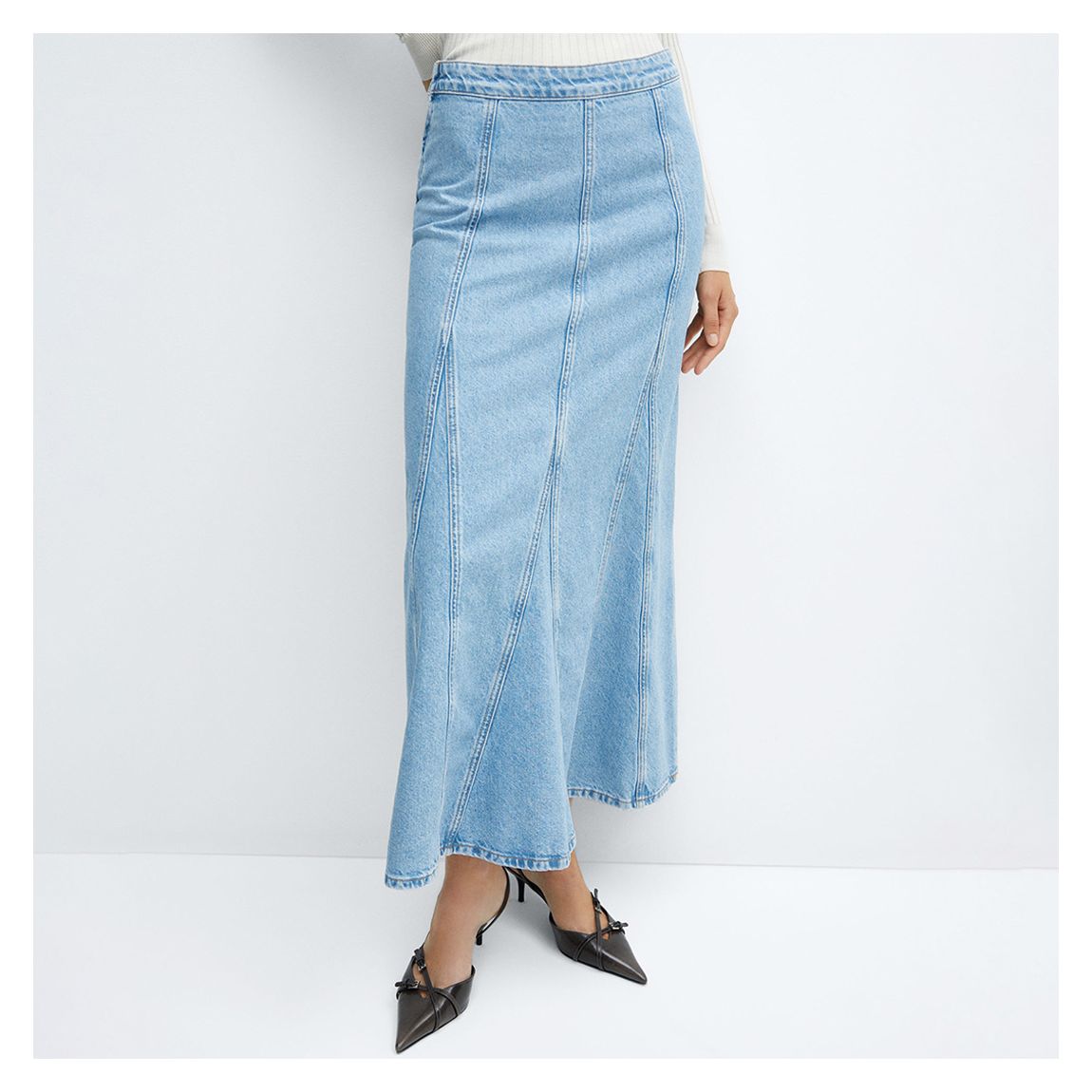 Blue Long Denim Skirt main product photo