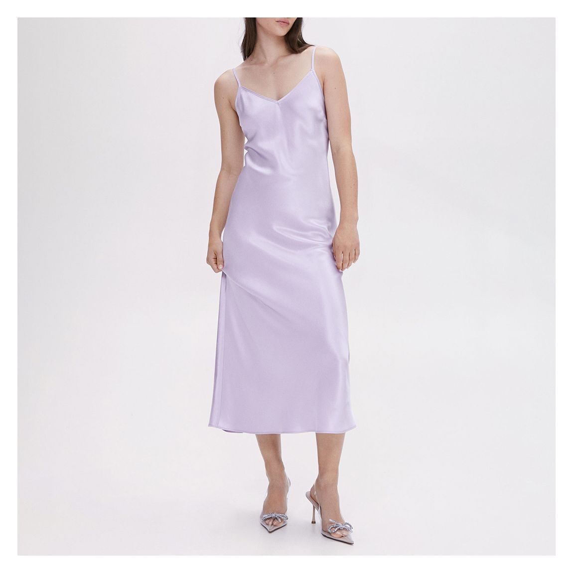 Purple Satin Camisole Dress main product photo