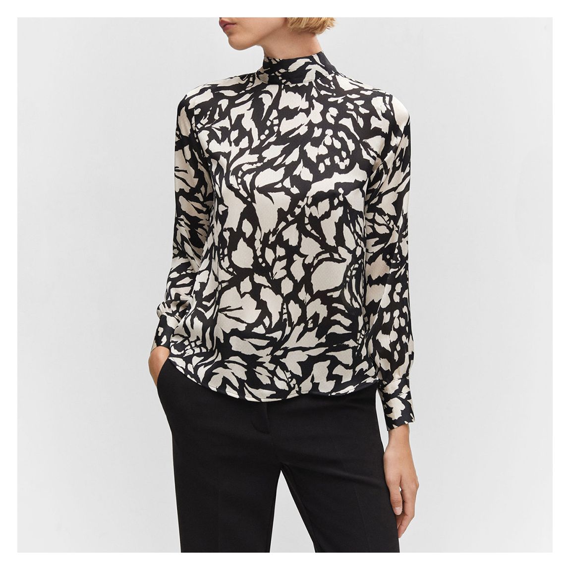 Black High-Neck Blouse main product photo