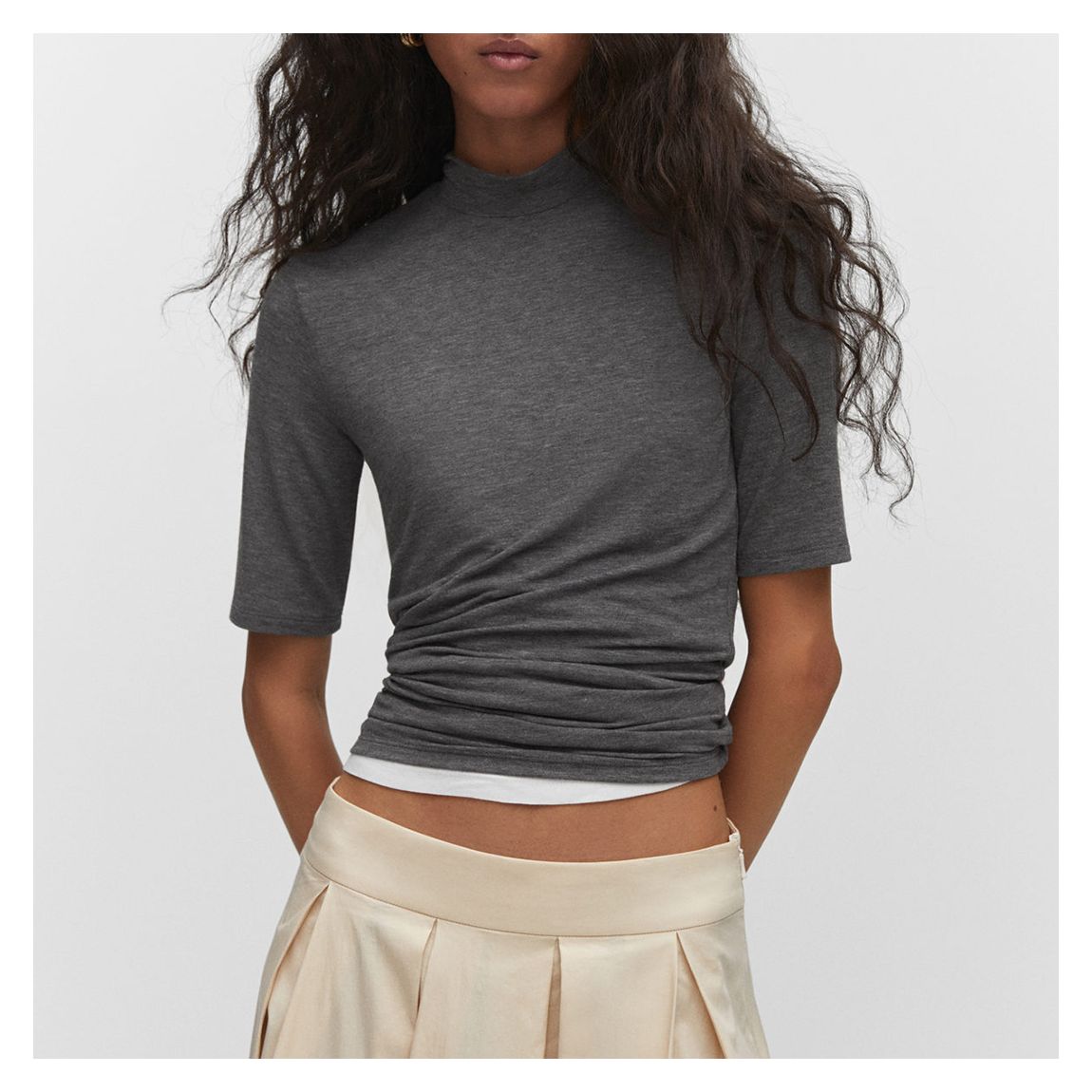 Grey High Collar T-Shirt main product photo