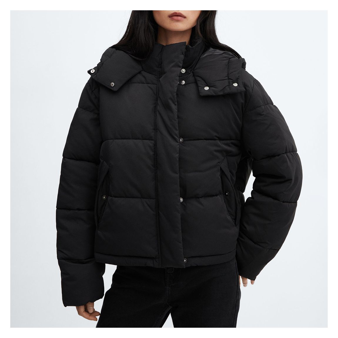 Black Short Quilted Jacket main product photo
