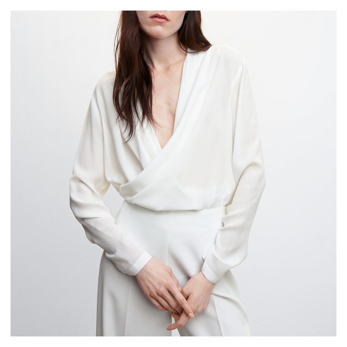 White Draped Blouse main product photo