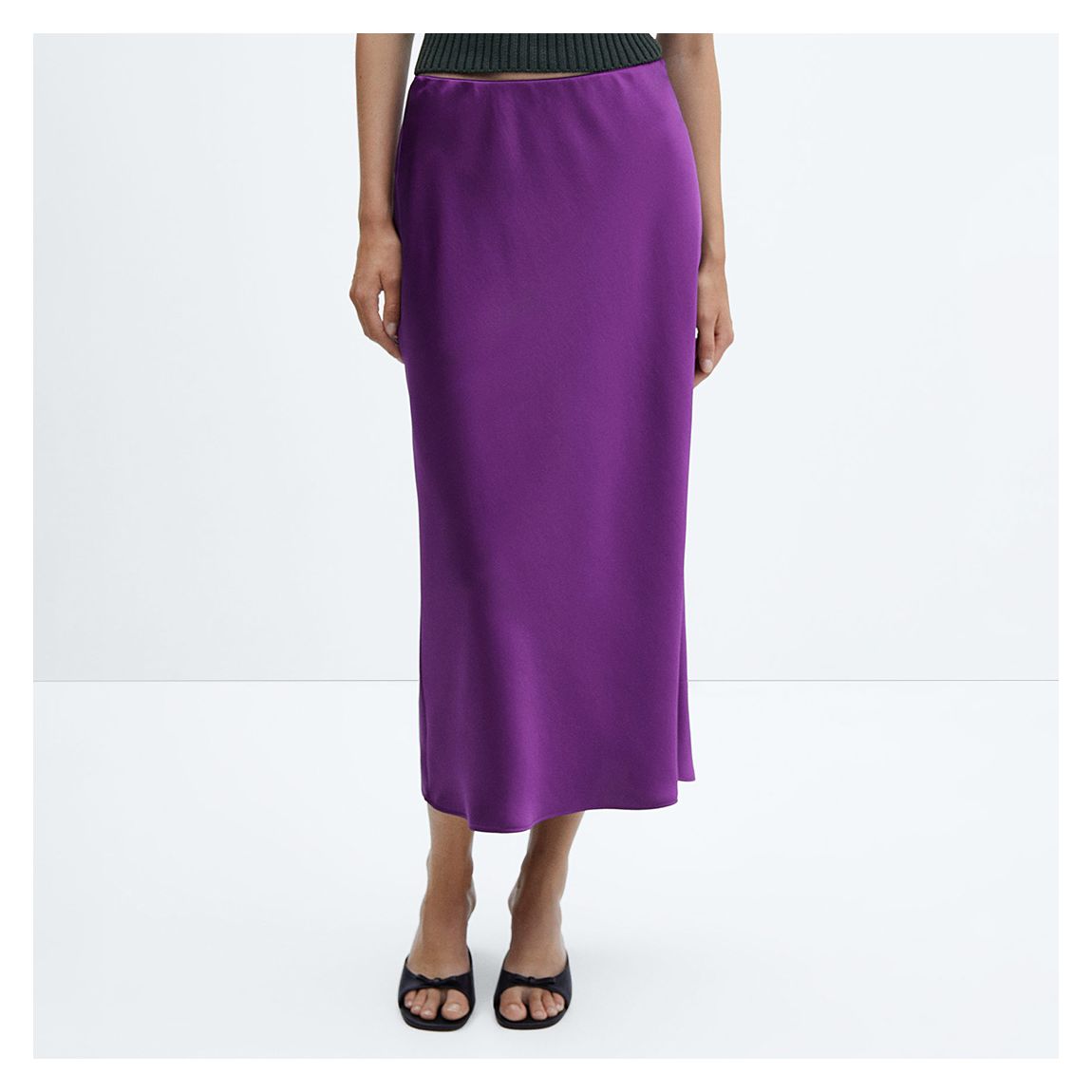 Purple Satin Midi Skirt main product photo