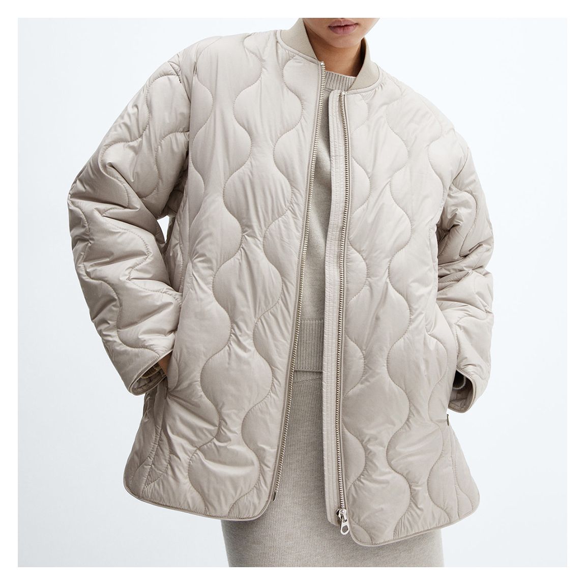 Grey Oversized Waterproof Jacket main product photo