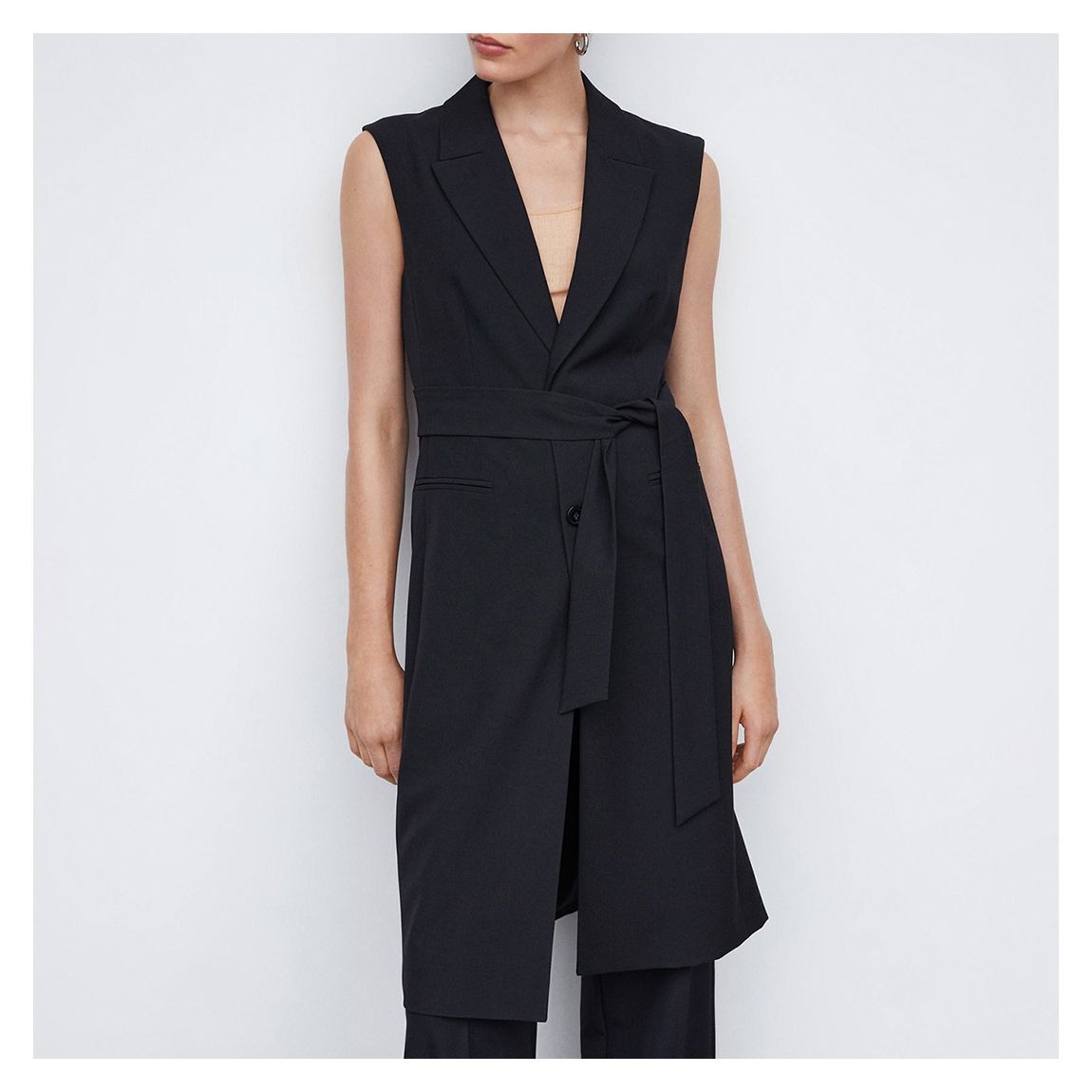 Black Bow Long Gilet main product photo