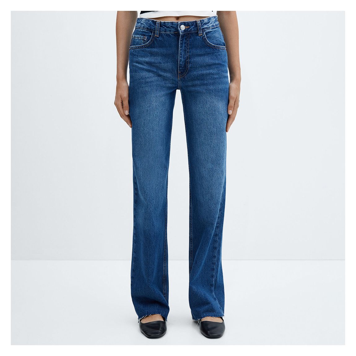 Blue Wide leg Mid-Rise Jeans main product photo
