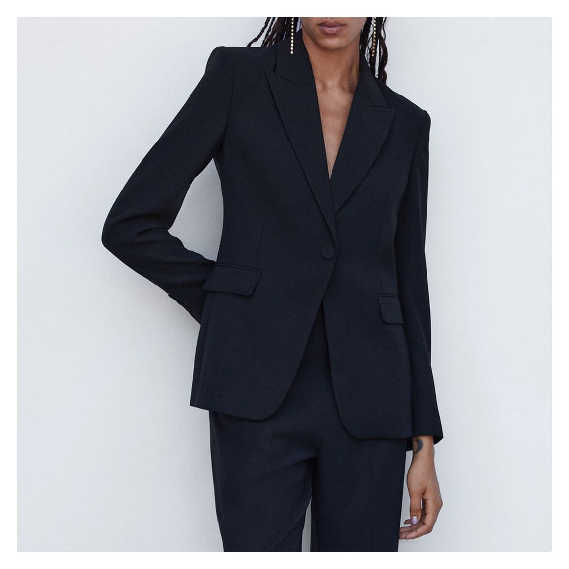 Black Button Suit Jacket main product photo