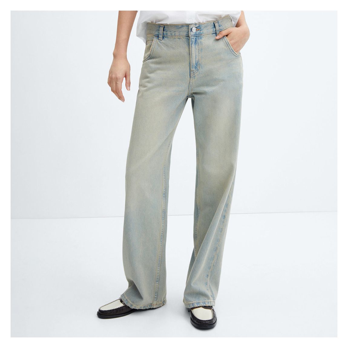 Blue Low Waist Wide Leg Jeans main product photo